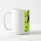 Limegroene kat garen koffiemok (Links)