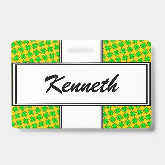 Limegroene klaverlint door Kenneth Yoncich Badge (Voorzijde)
