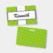 Limegroene klaverlint door Kenneth Yoncich Badge (Voor- en achterkant)