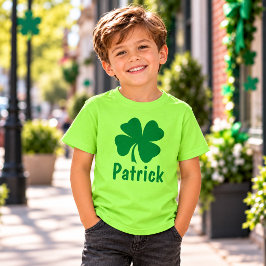 Limegroene Klavertje St. Patrick Jongens T-shirt