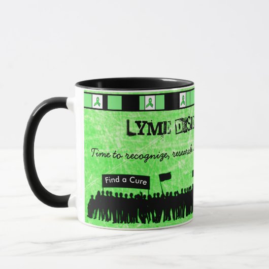 Limegroene Lyme-ziekte bewustzijn mok (Links)