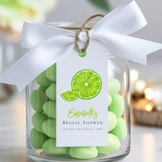 Limegroene Main Squeeze Bruiloft Favor Tag Cadeaulabel