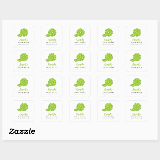Limegroene Main Squeeze Bruiloft Stickers (Vel)