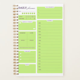 Limegroene minimalistische dagelijkse planner sjab