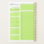 Limegroene minimalistische dagelijkse planner sjab (Achterkant)