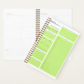 Limegroene minimalistische dagelijkse planner sjab (Display)