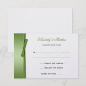 Limegroene NEP linten strik RSVP Kaartje (Voorkant / Achterkant)