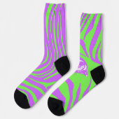Limegroene Ongematchte Zebra Soks Sokken (Links)