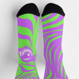 Limegroene Ongematchte Zebra Soks Sokken