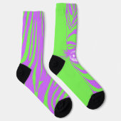Limegroene Ongematchte Zebra Soks Sokken (Rechts)