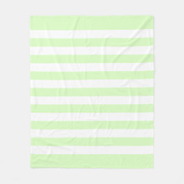 Limegroene pastel & witte lijnenpatroon fleece deken