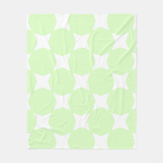 Limegroene pastel & witte sterrenpatroonontwerp fleece deken (Voorkant)