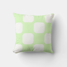 Limegroene pastel & witte vierkante patroonontwerp kussen