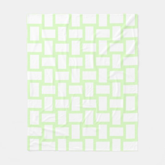 Limegroene pastel & witte weefselontwerp fleece deken (Voorkant)