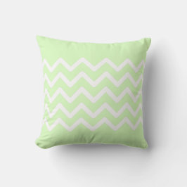 Limegroene pastel & witte zigzagpatroonontwerp kussen