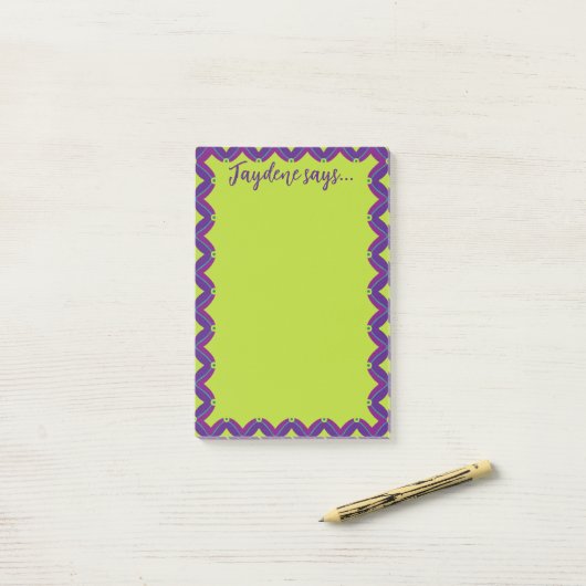 Limegroene Retro Post-it® Notes (Op bureau)