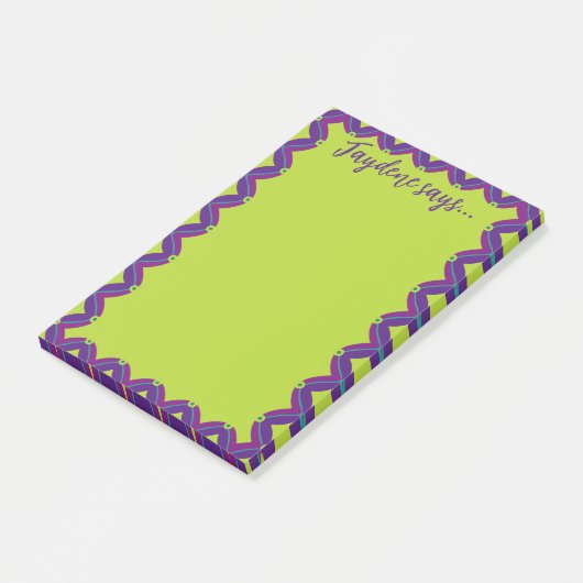 Limegroene Retro Post-it® Notes (Schuin)