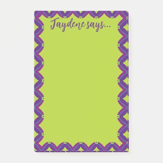 Limegroene Retro Post-it® Notes (Voorkant)