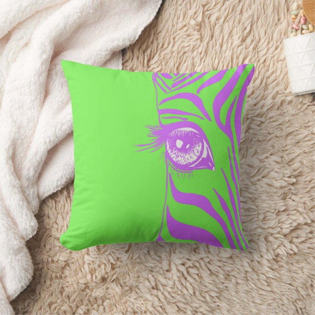 Limegroene roze zebra kussenhoes kussen (Deken)