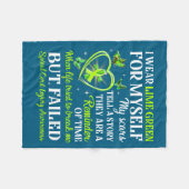Limegroene ruggenmerg-overlevende ontwerp fleece deken (Voorkant (Horizontaal))