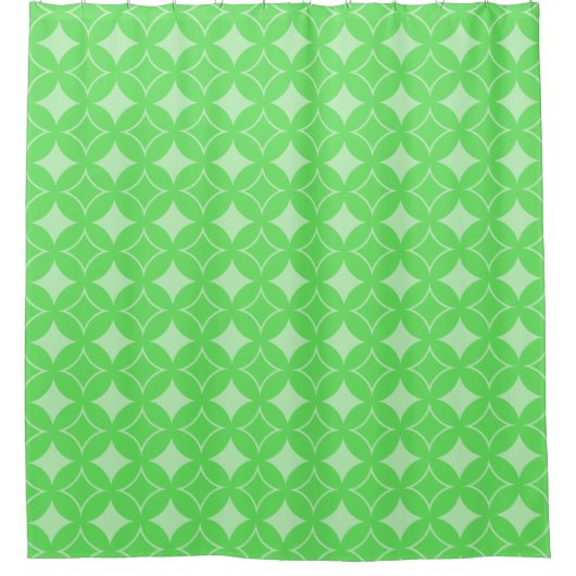 Limegroene shippo-patroon douchegordijn (Voorkant)