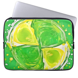 Limegroene Spiraal Laptop Sleeve