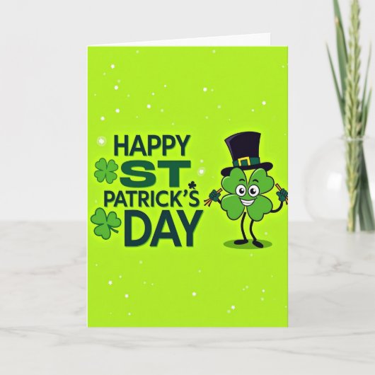 Limegroene St. Patricks kaart (Voorkant)