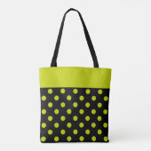 Limegroene Stippen op Zwarte Monogram Tote Bag (Achterkant)