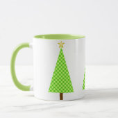 Limegroene Stippen Retro Moderne Kerstboom Mok (Links)