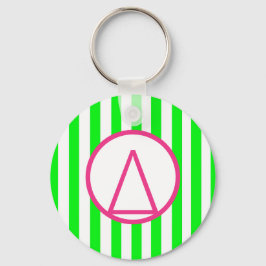 Limegroene streep Delta-sorority-sleutelhanger Sleutelhanger