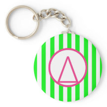 Limegroene streep Delta-sorority-sleutelhanger