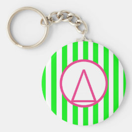 Limegroene streep Delta-sorority-sleutelhanger Sleutelhanger
