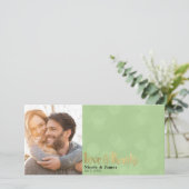 Limegroene trouwfoto Liefde & Dank Bedankt (Staand voorkant)