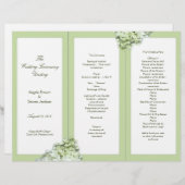 Limelight Green Hydrangea Folded Program Sjabloon (Voorkant / Achterkant)