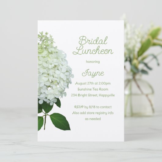 Limelight Hydrangea Bridal / Wedding Shower Kaart (Staand voorkant)