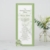 Limelight Tall Hydrangea Wedding Program Sjabloon (Staand voorkant)