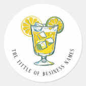 Limencello | Black & White Modern Text  Ronde Sticker (Voorkant)