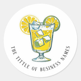 Limencello | Zwart & Wit Moderne Tekst  Ronde Sticker
