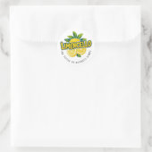 Limencello | Zwart & Wit Moderne Tekst Ronde Sticker (Tas)