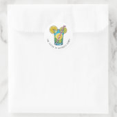 Limencello | Zwart & Wit Moderne Tekst Ronde Sticker (Tas)