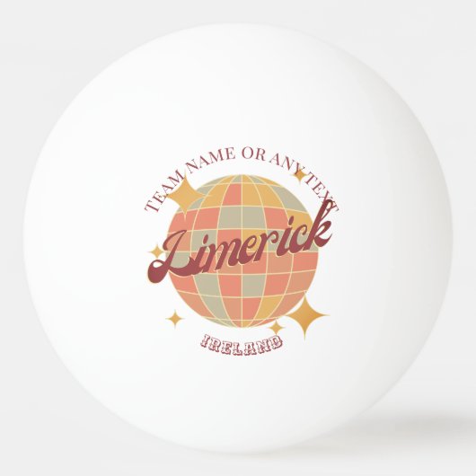 Limerick City Ierland tafeltennisclub Pingpongbal (Voorkant)