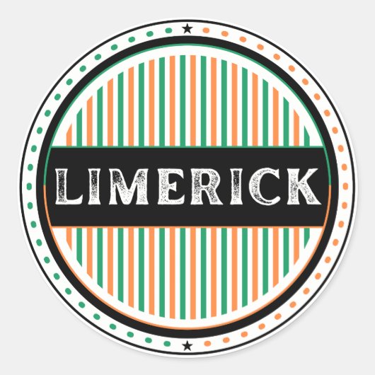 Limerick City Pride Embleem – Ierse Identiteit Ronde Sticker (Voorkant)