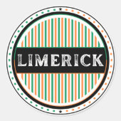 Limerick City Pride Emblem – Irish Identity Ronde Sticker (Voorkant)