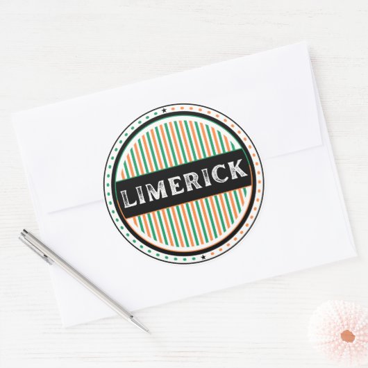 Limerick City Pride Emblem – Irish Identity Ronde Sticker (Envelop)