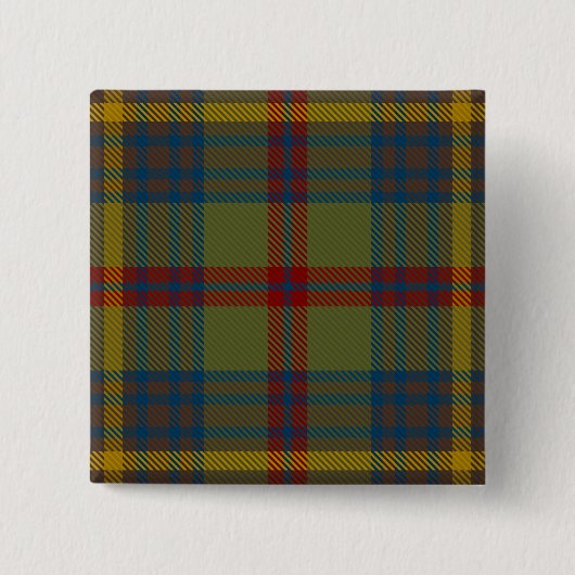 Limerick County Irish Tartan Vierkante Button 5,1 Cm (Voorkant)
