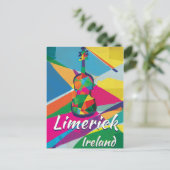 Limerick Ierland Vintage Reisposter Briefkaart (Staand voorkant)