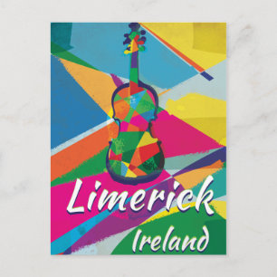 Limerick Ierland Vintage Reisposter Briefkaart