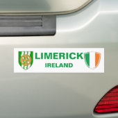 Limerick Ireland Crest en Irish Flag Bumpersticker (Op auto)