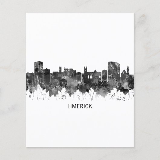 Limerick Ireland Skyline BW Flyer (Voorkant)