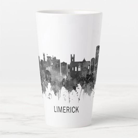Limerick Ireland Skyline BW Latte Mok (Voorkant)
